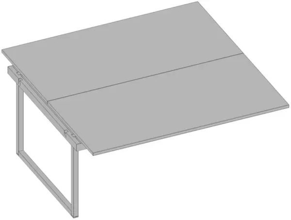 Anbautisch,f. Benchtisch,HxBxT 730x1600x1600mm,Platte grau, mit 2 Tischplatten