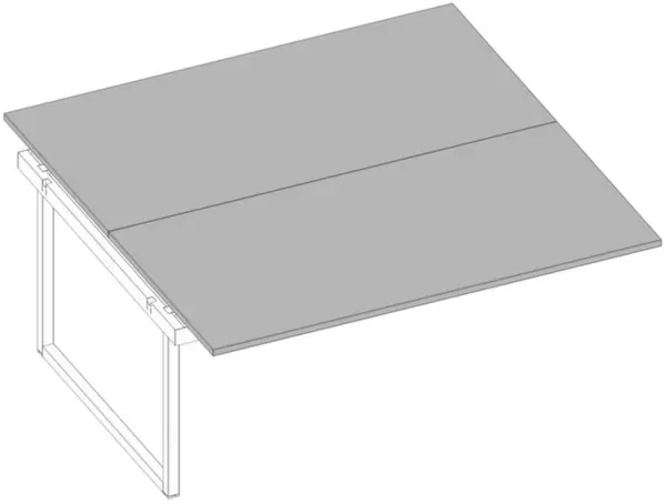 Anbautisch,f. Benchtisch,HxBxT 730x1600x1600mm,Platte grau, mit 2 Tischplatten