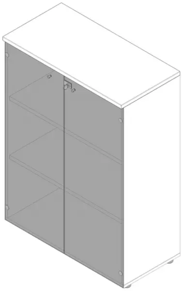 Büro-Glastürenschrank,HxBxT 1232x900x450mm,o. Rahmen, 2xHolzboden,3 OH