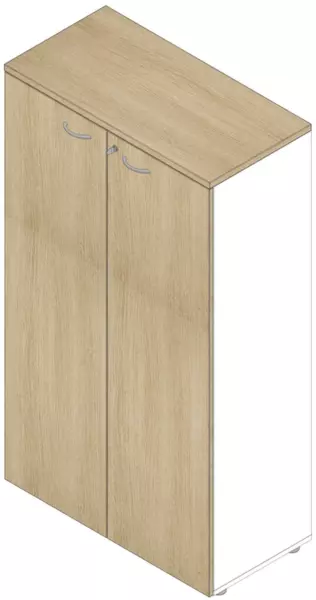 armoire à portes battantes de bureau,3xsol en bois,4 HC, corps blanc