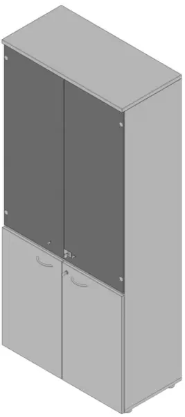 Büro-Glastürenschrank,HxBxT 2000x900x450mm,Glastüren o. Rahmen,4xHolzboden,5 OH