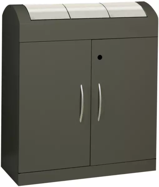 Wertstoffsammelstation,feue- rhemmend,3x45l,HxBxT 975x860x 320mm