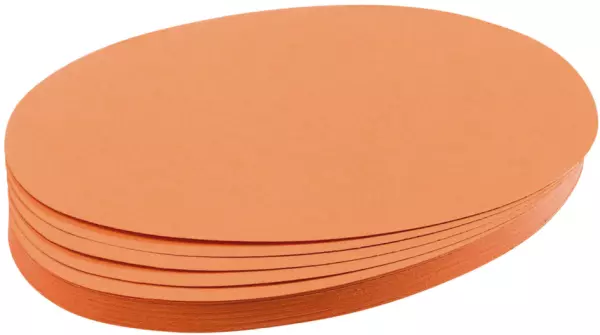 Moderationskarte,oval,HxB 110x 190mm,orange