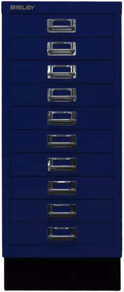 Büro-Schubladenschrank,HxBxT 670x279x380mm,10 Schublade(n), Korpus oxfordblau