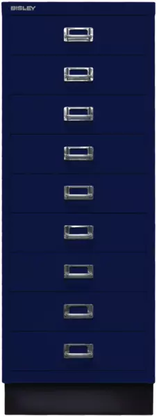 Büro-Schubladenschrank,HxBxT 940x349x432mm,9 Schublade(n), Korpus oxfordblau
