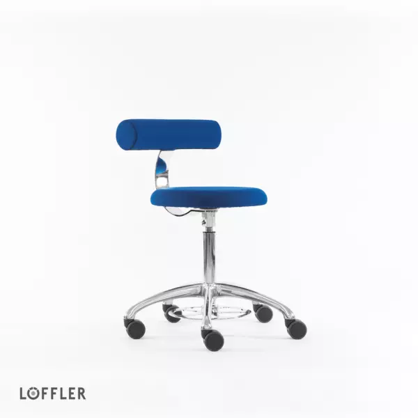Hocker,Sitz Stoff blau,Sitz HxBxT 500-640x400x400mm,Rücken Stoff blau,Fußkreuz