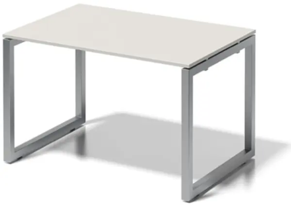 table de bureau,HxlxP 740x 1200x800mm,panneau gris-blanc, Piètem. semelles argent