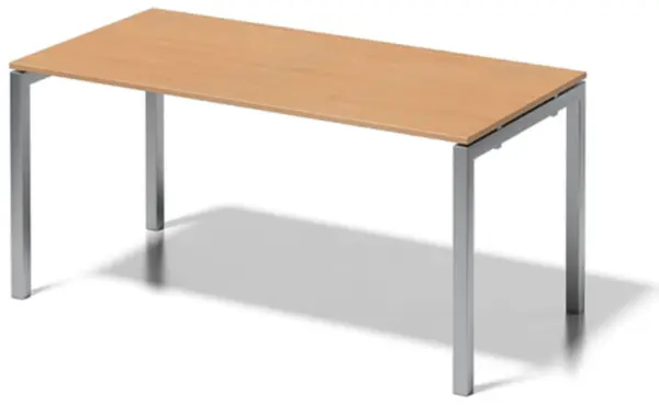 Schreibtisch,HxBxT 740x1600x 800mm,Platte Buche,4-Fuß sil- ber