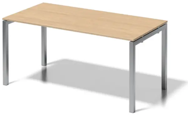 Schreibtisch,HxBxT 740x1600x 800mm,Platte Ahorn,4-Fuß sil- ber
