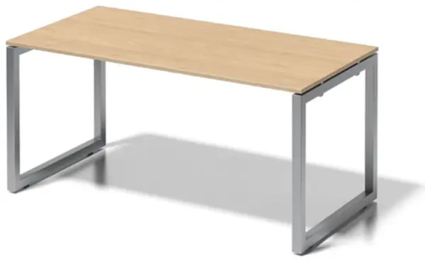 Schreibtisch,HxBxT 740x1600x 800mm,Platte Ahorn,Kufenge- stell silber