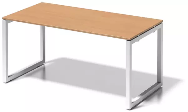 Schreibtisch,HxBxT 740x1600x 800mm,Platte Buche,Kufenge- stell verkehrsweiß