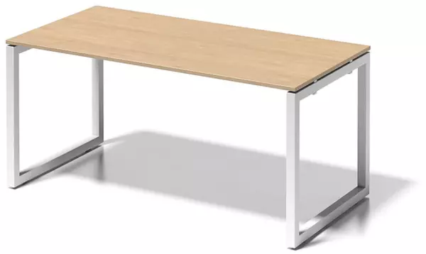 Schreibtisch,HxBxT 740x1600x 800mm,Platte Ahorn,Kufenge- stell verkehrsweiß