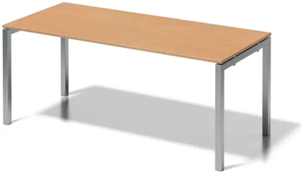 Schreibtisch,HxBxT 740x1800x 800mm,Platte Buche,4-Fuß sil- ber