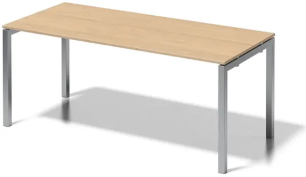 Schreibtisch,HxBxT 740x1800x 800mm,Platte Ahorn,4-Fuß sil- ber