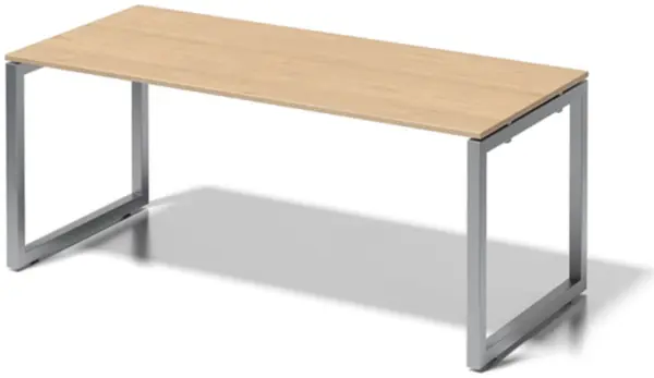 Schreibtisch,HxBxT 740x1800x 800mm,Platte Ahorn,Kufenge- stell silber