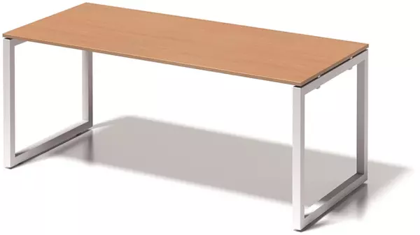Schreibtisch,HxBxT 740x1800x 800mm,Platte Buche,Kufenge- stell verkehrsweiß