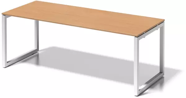 Schreibtisch,HxBxT 740x2000x 800mm,Platte Buche,Kufenge- stell verkehrsweiß