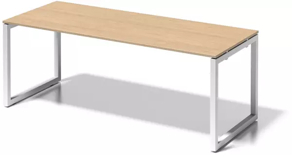Schreibtisch,HxBxT 740x2000x 800mm,Platte Ahorn,Kufenge- stell verkehrsweiß