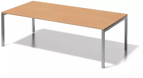 Konferenz- und Chefschreibti- sch,HxBxT 740x2400x1200mm, rechteckig,4-Fuß silber