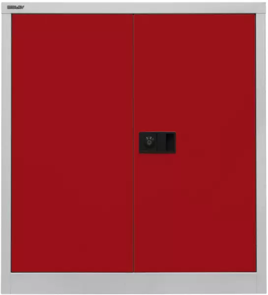 Büro-Flügeltürenschrank,HxBxT 1000x914x400mm,1xStahlboden,2 OH,Korpus lichtgrau