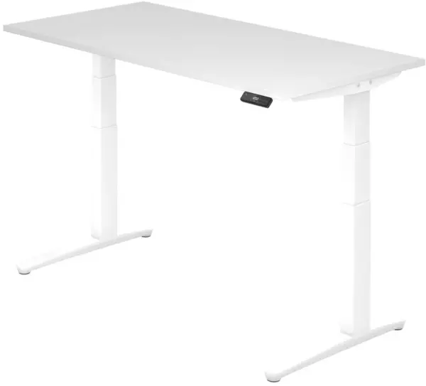 Elektrisch hvst. Steh-Sitz- Schreibtisch,HxBxT 650-1300x 1600x800mm,Platte weiß