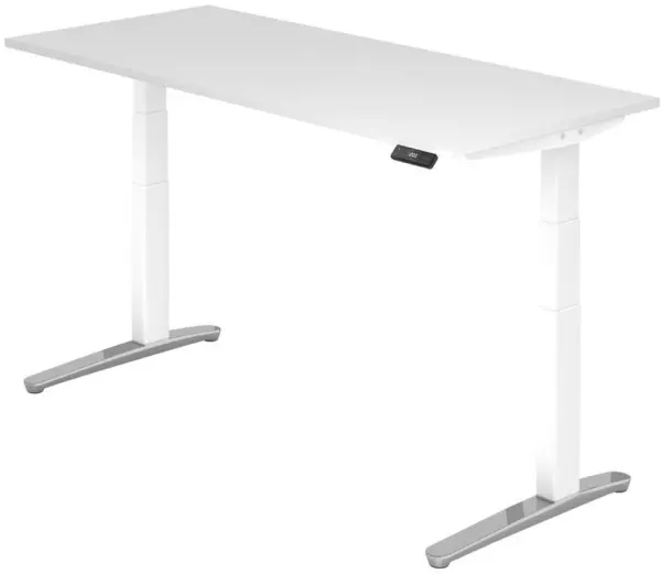 Elektrisch hvst. Steh-Sitz- Schreibtisch,HxBxT 650-1300x 1800x800mm,Platte weiß