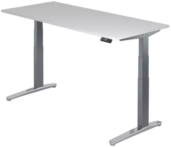 Elektrisch hvst. Steh-Sitz- Schreibtisch,HxBxT 650-1300x 1800x800mm,Platte grau