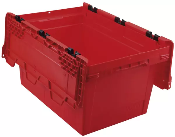 contenitore riutilizzabile Euronorm,AxLxl 349x600x400mm, PP,rosso,pareti chiuso