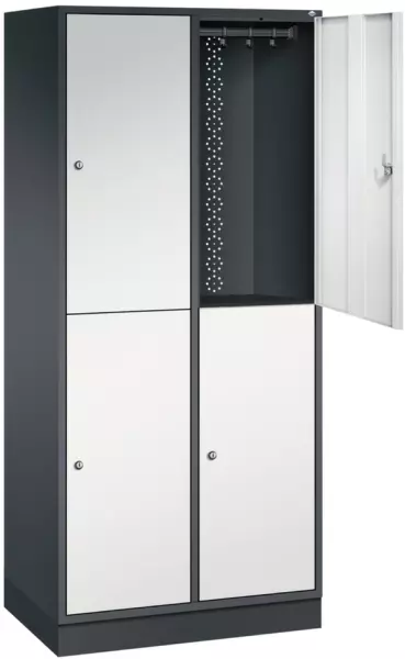 armoire vestiaire grand volume,RAL7021/RAL7035,HxlxP 1950x820x500mm,2x2compart.