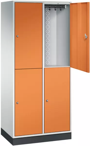 armoire vestiaire grand volume,RAL7035/RAL2000,HxlxP 1950x820x500mm,2x2compart.