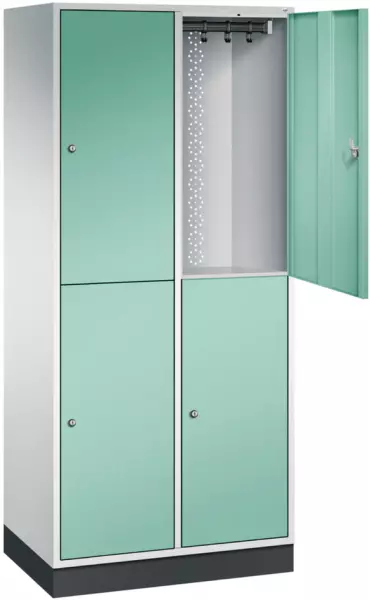 armoire vestiaire grand volume,RAL7035/RAL6027,HxlxP 1950x820x500mm,2x2compart.