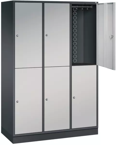 armoire vestiaire à deux niveaux,HxlxP 1950x1220x500mm, 3x2compart.