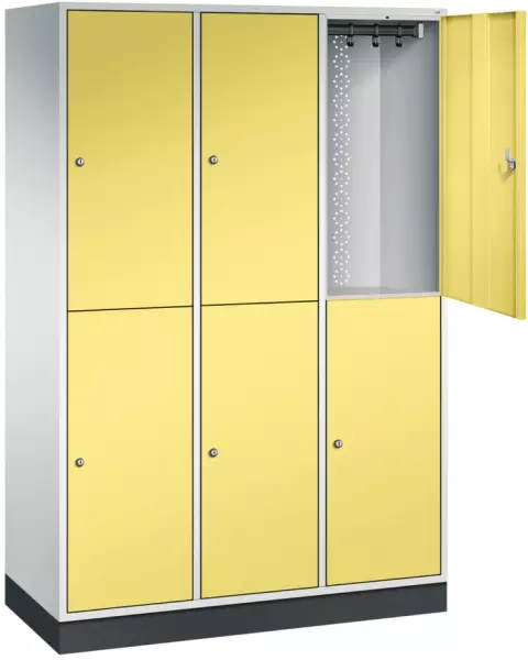armoire vestiaire à deux niveaux,RAL7035/RDS1108060, HxlxP 1950x1220x500mm