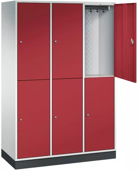 armoire vestiaire à deux niveaux,RAL7035/RAL2000,HxlxP 1950x1220x500mm