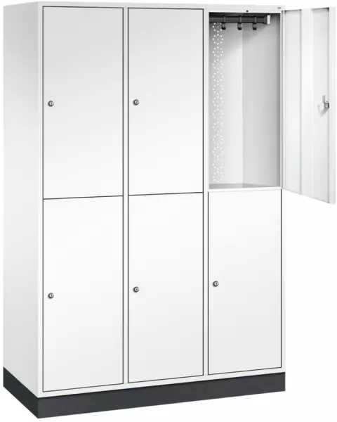 armoire vestiaire à deux niveaux,HxlxP 1950x1220x500mm, 3x2compart.