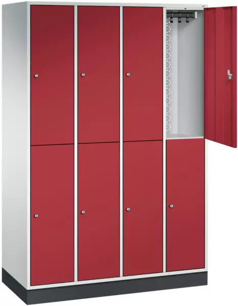 armoire vestiaire à deux niveaux,RAL7035/RAL3003,HxlxP 1950x1220x500mm