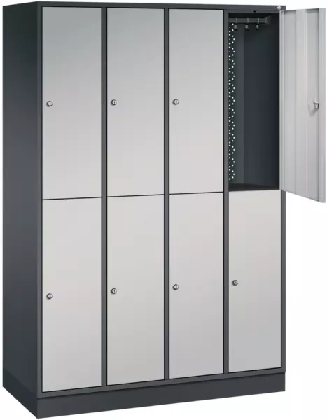 armoire vestiaire à deux niveaux,HxlxP 1950x1220x500mm, 4x2compart.