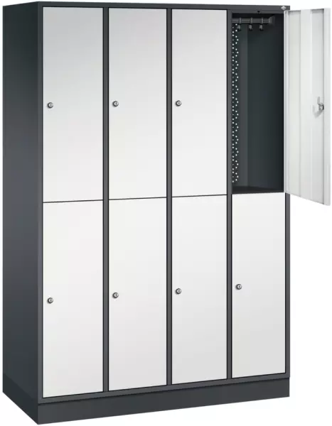 armoire vestiaire à deux niveaux,RAL7021/RAL7035,HxlxP 1950x1220x500mm