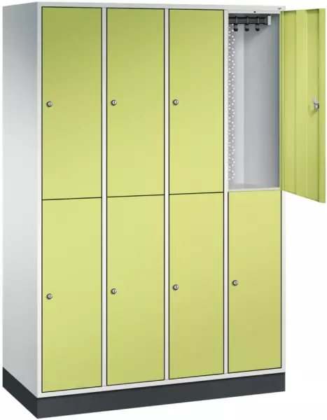 armoire vestiaire à deux niveaux,RAL7035/RDS1108060, HxlxP 1950x1220x500mm