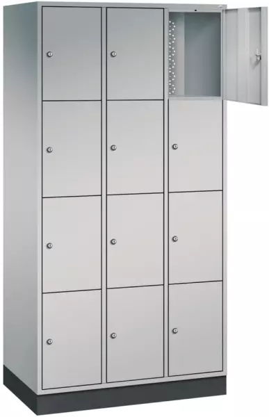 armoire multicases,HxlxP 1950x 920x500mm,3x4compartiments, serr.cyl.,embase