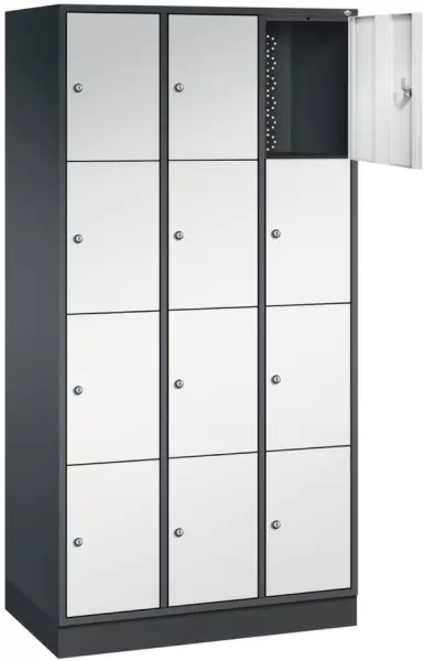 armoire multicases, RAL7021/RAL7035,HxlxP 1950x 920x500mm,3x4compartiments