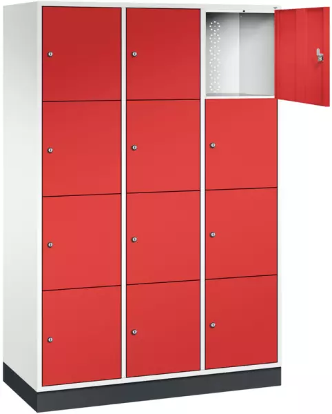 armoire multicases grand volume,HxlxP 1950x1220x500mm, 3x4compartiments,serr.cyl.