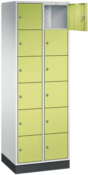armoire multicases, RAL7035/RDS1108060,HxlxP 1950x 620x500mm,2x6compartiments