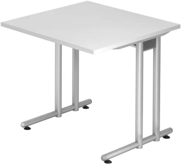 Schreibtisch,HxBxT 720x800x 800mm,Platte weiß,C-Fuß RAL9006