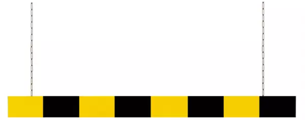 Höhenbegrenzer,HxLxB 150x2000x 20mm,Alu,gelb/schwarz,reflek- tierend