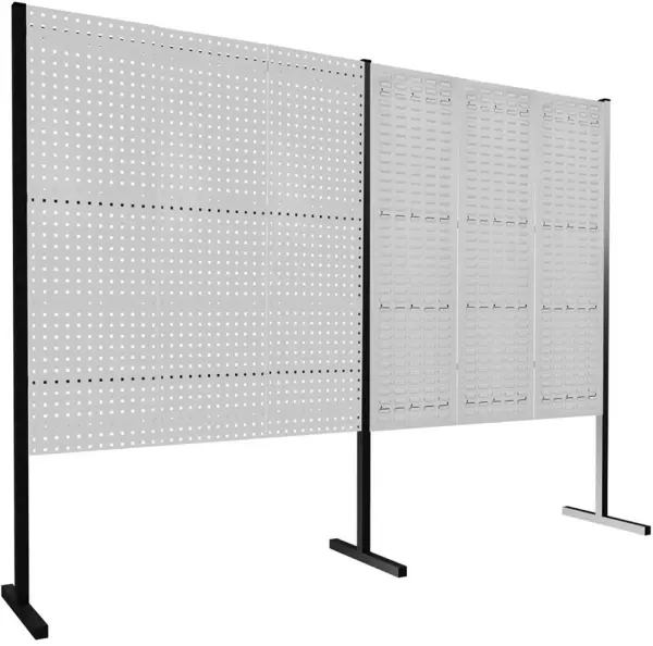 Loch-/Schlitzplatten-Trenn- wand,Doppelfeld 180°,HxB 1500x 3000mm,6 Platten