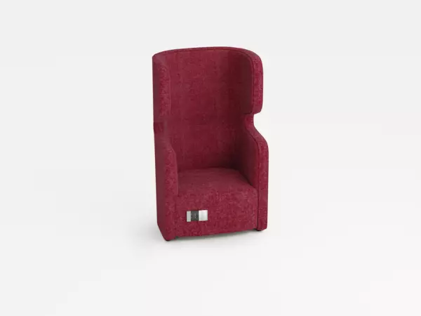 fauteuil,1 sièges,insonori- sant,tissu rouge,HxlxP 1330x 860x760mm,prise de courant