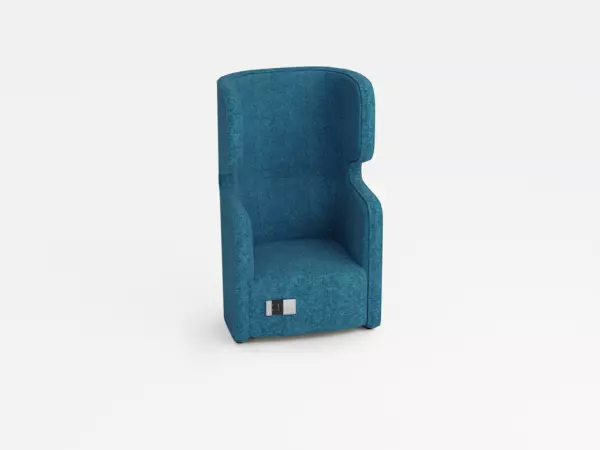 fauteuil,1 sièges,insonori- sant,tissu bleu,HxlxP 1330x 860x760mm,prise de courant