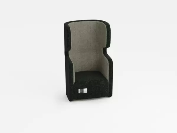 fauteuil,1 sièges,insonori- sant,tissu anthracite/gris clair,HxlxP 1330x860x760mm