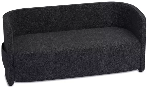 Sofa,2-Sitzer,Stoff dunkel- grau,HxBxT 760x1570x760mm,2 Seitentaschen